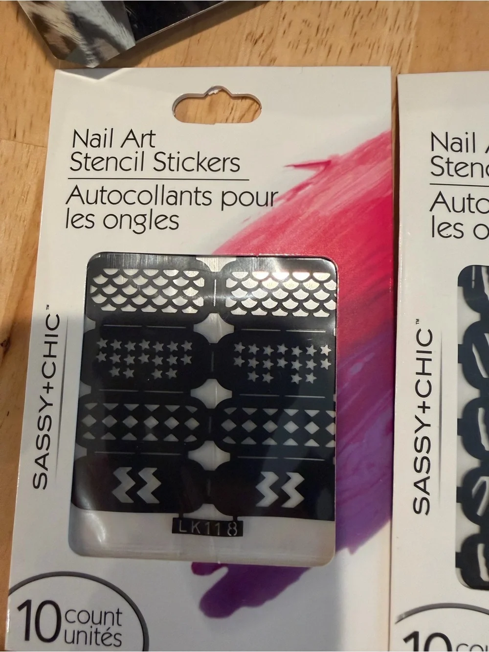 New Sassy+Chic Nail Art Stencil Stickers 6 packs